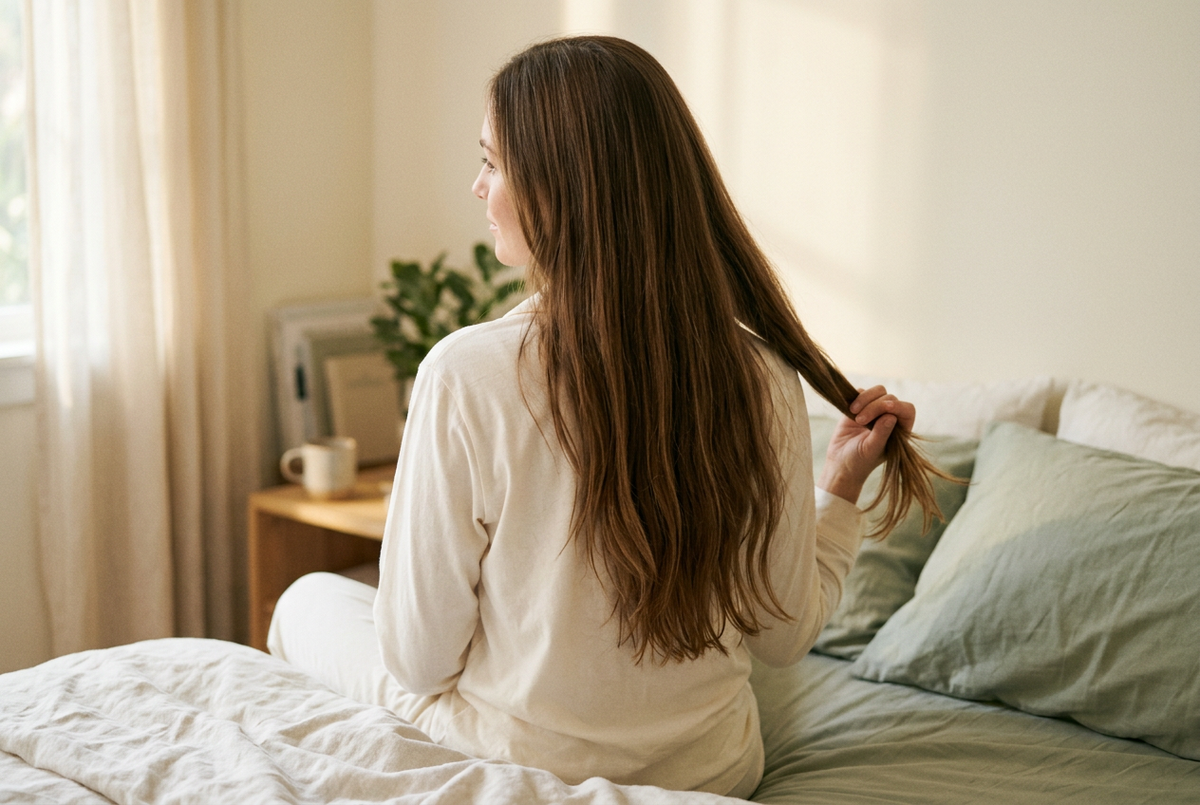 Cheveux lisses la nuit : comment limiter les nœuds et les plis au réveil ?