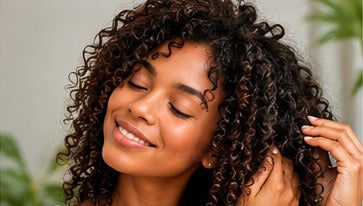 Femme aux cheveux bouclés naturels, illustration éditoriale pour raviver les boucles
