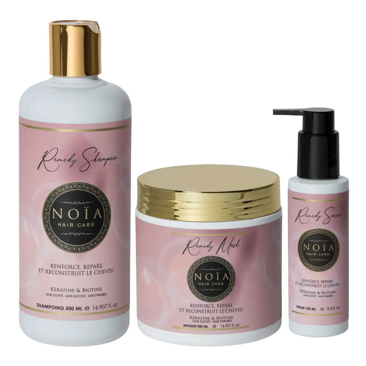 Routine Capillaire GAMME REMEDY – Pack Trio Shampoing + Masque | Noia Hair — visuel du produit 1