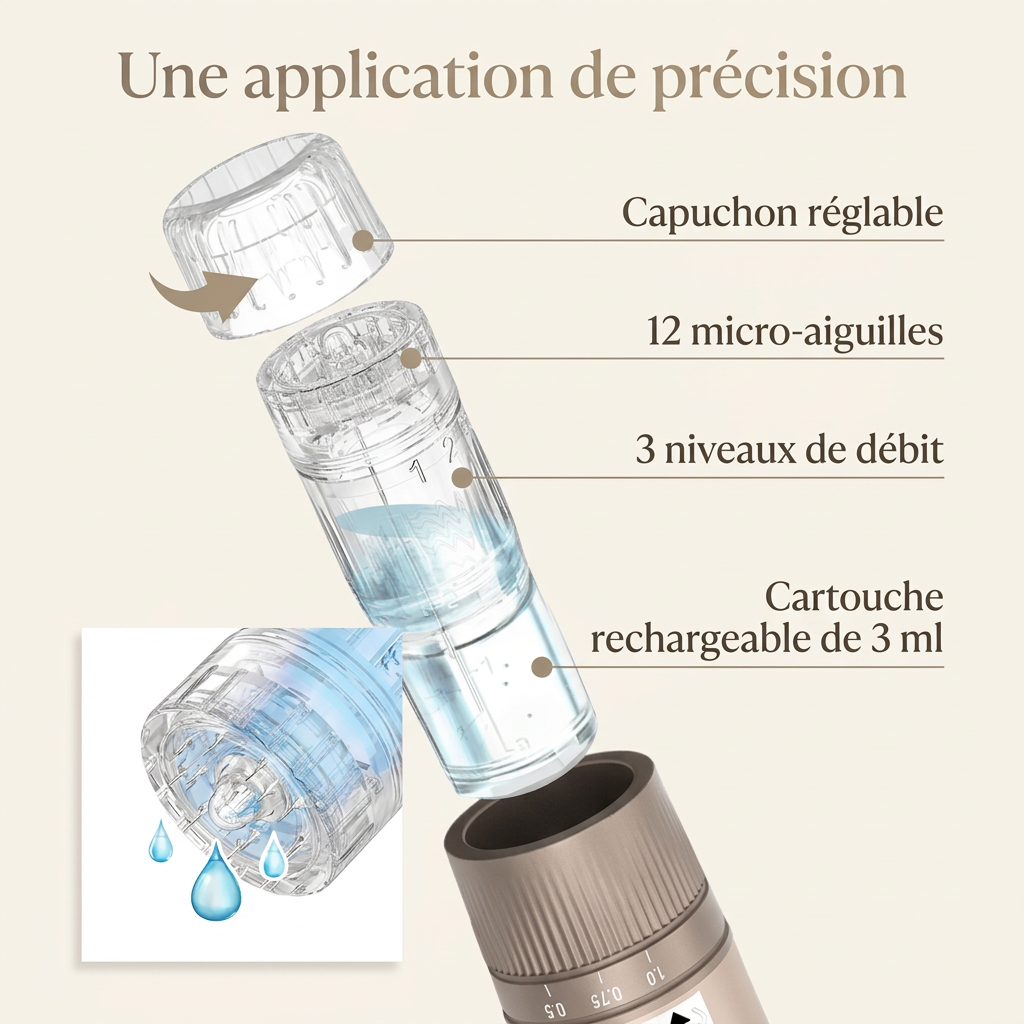 Kit de mésothérapie capillaire : cartouche et embout d’application de précision